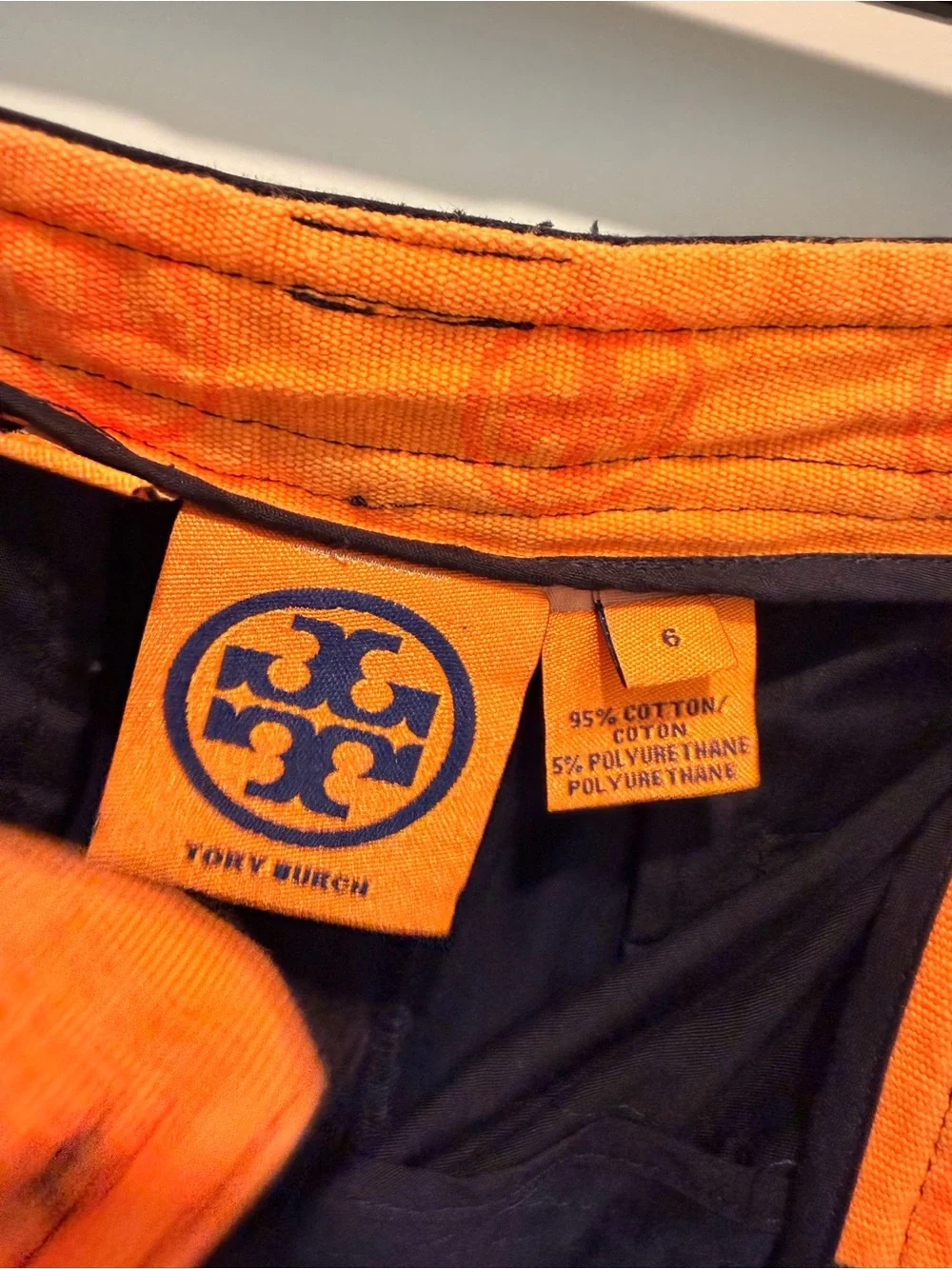 Tory Burch Navy Blue Cotton Blend Bermuda Shorts Size 6